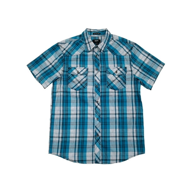 YYear Mens Button Up Printed Casual Stretch Shirt Plaid Print Plus Size Shirt YYear Mens Button Up Printed Casual Stretch Shirt Plaid Print Plus Size Shirt